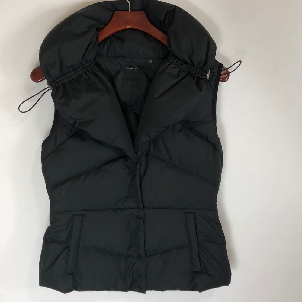 Elie Tahari Black High Collar Puffer Vest Size XS